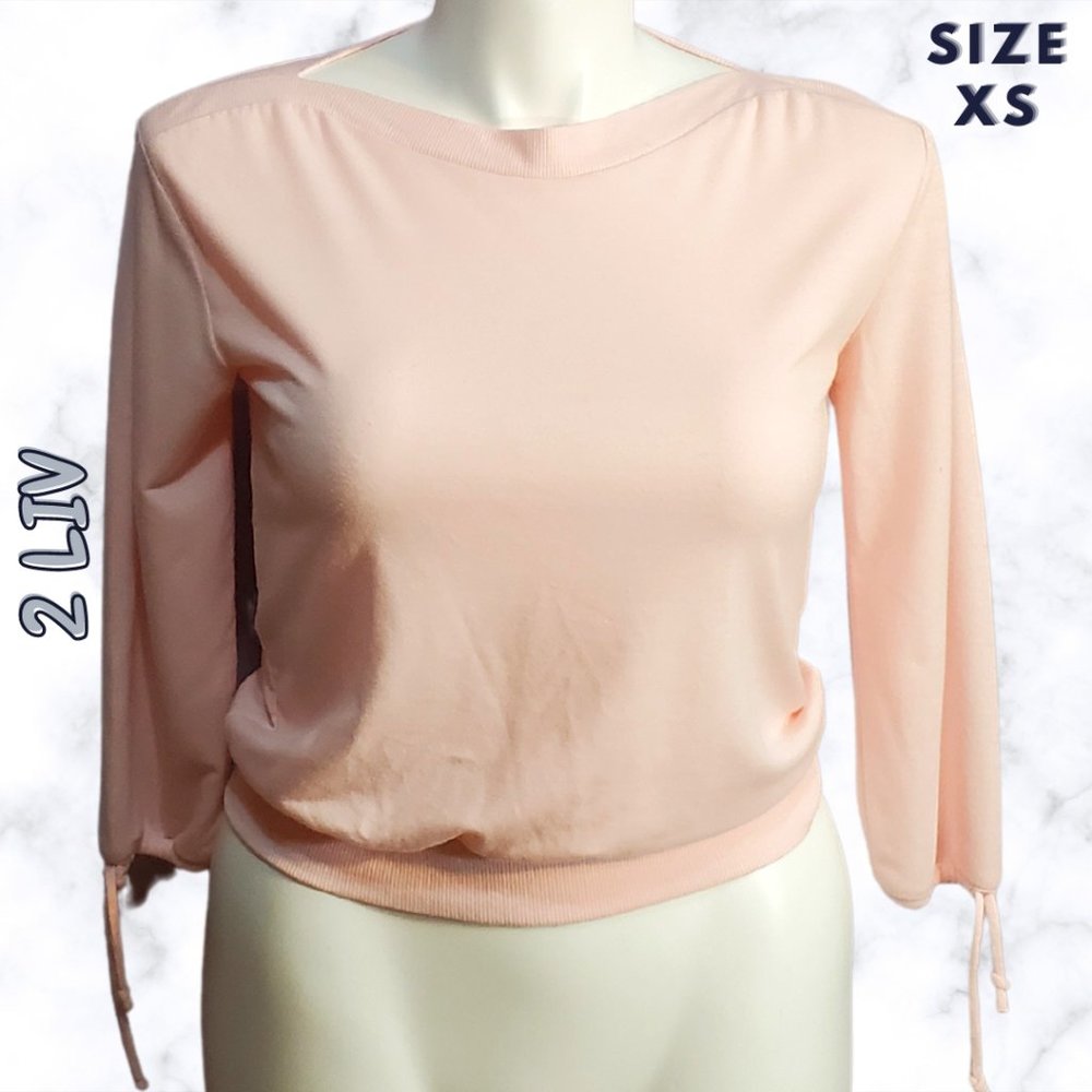 2 LIV Pink Women's 3/4 Length Sleeve Shirt Size XS